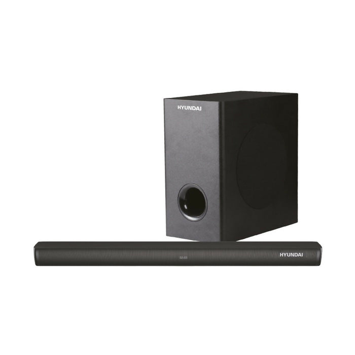 BARRA DE SONIDO + SUBWOOFER INALAMBRICO HYUNDAI 160 WATTS 2.1 CH FM BLUETOOTH HYSB336W
