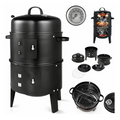 BARRIL ASADOR AHUMADOR PARILLA BRASERO 80CM PORTÁTIL 3 EN 1