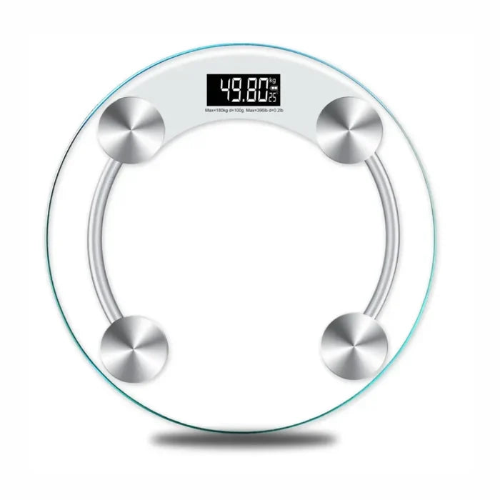 BÁSCULA DE PESO DIGITAL TRANSPARENTE VIDRIO CIRCULAR SCREEN