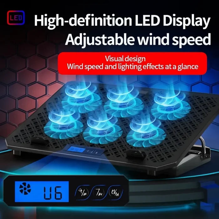 BASE REFRIGERANTE PARA PORTÁTIL 6 VENTILADORES ✅