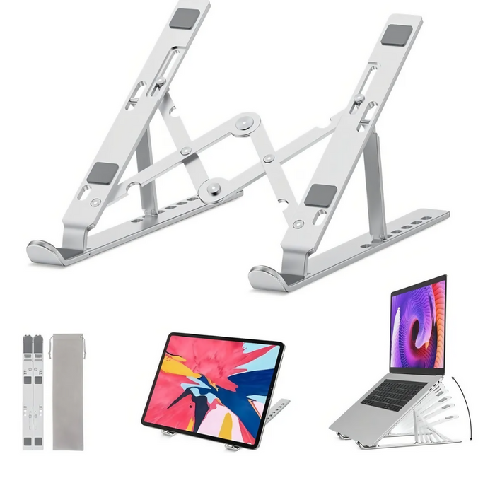 BASE SOPORTE AJUSTABLE LAPTOP STAND ALUMINIO PLEGABLE 8 POSICIONES