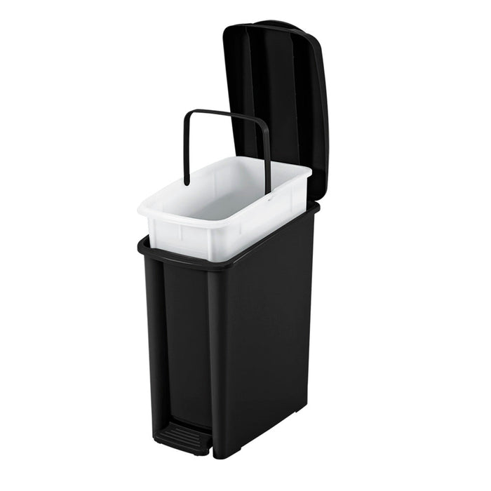 Basurero Pedal Delgado 10 Litros Negro