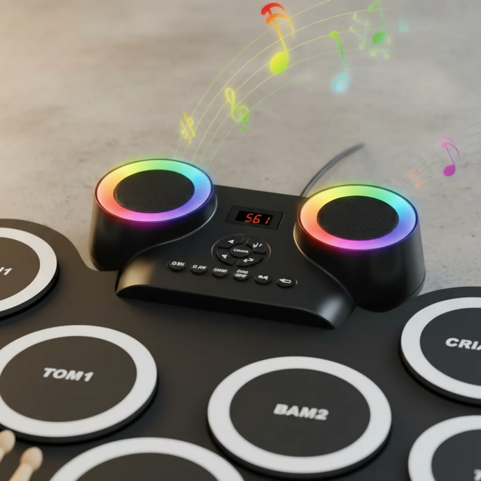 BATERÍA ELECTRÓNICA DE MESA DIGITAL DRUM LED BLUETOOTH