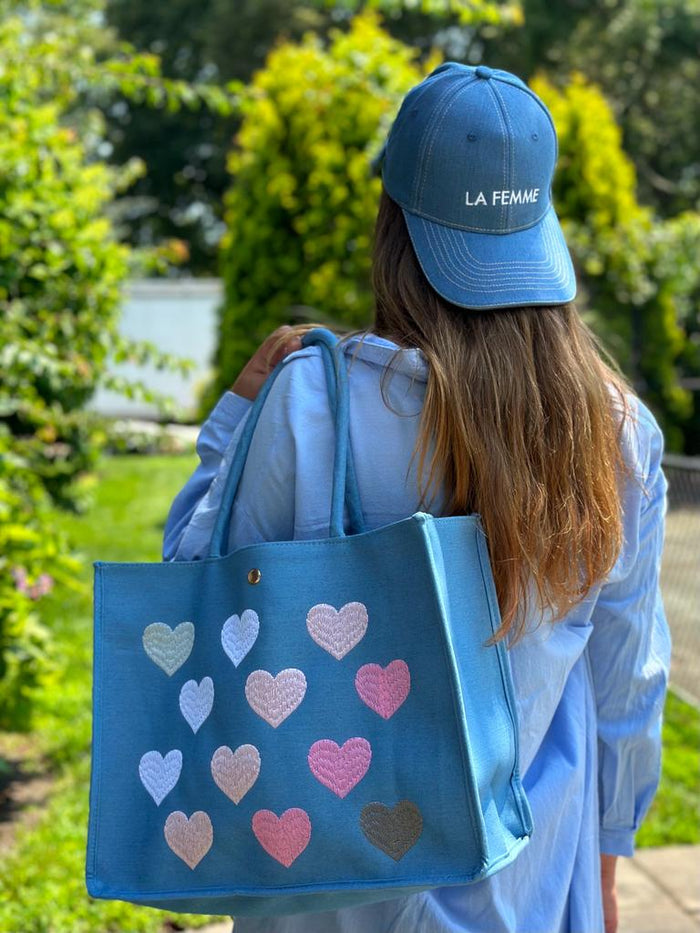 Beach Bag with Hearts