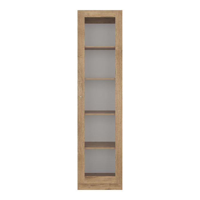 Biblioteca Home Eco Con Puerta En Vidrio, Macadamia, con Cinco Entrepaños ZF