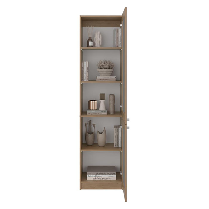 Biblioteca Home, Kronos Fresno y Kronos Blanco, Con ventanas estriadas, dos puertas abatibles y de fácil armado ZF