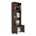 BIBLIOTECA MILÁN, NOGAL, CON DOS PUERTAS ABATIBLES Y TRES ENTREPAÑOS