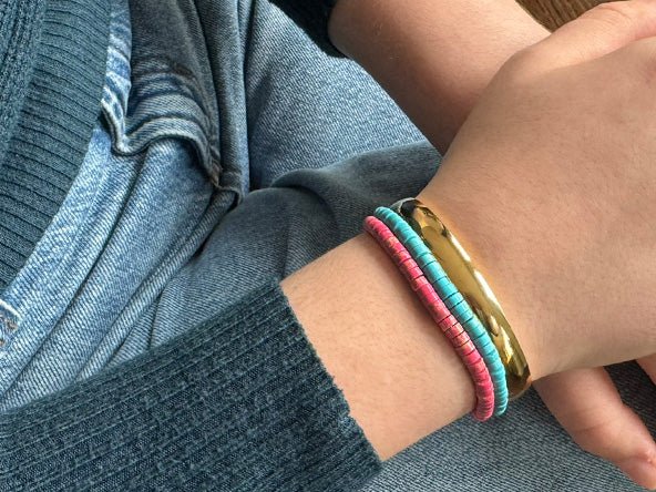 Bold Color Crush Bracelet Set | Turquoise & Pink | LINK, design your own