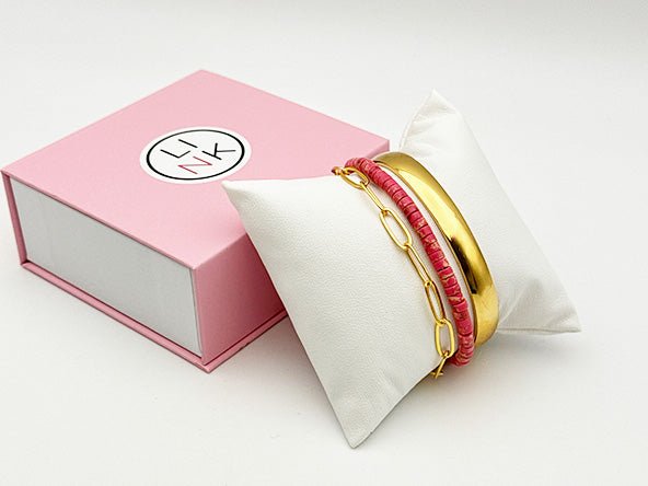 Bold Elegant Radiant Bracelet Set | Pink | LINK, design your own