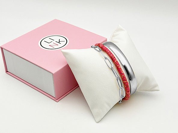 Bold Elegant Radiant Bracelet Set | Pink | LINK, design your own