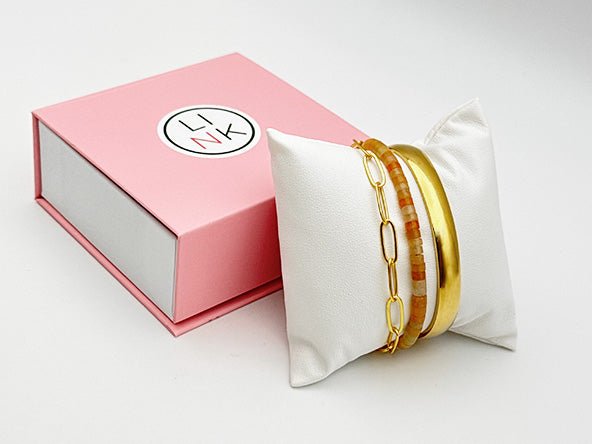 Bold Elegant Radiant Bracelet Set | Warm Aventurine | LINK, design your own