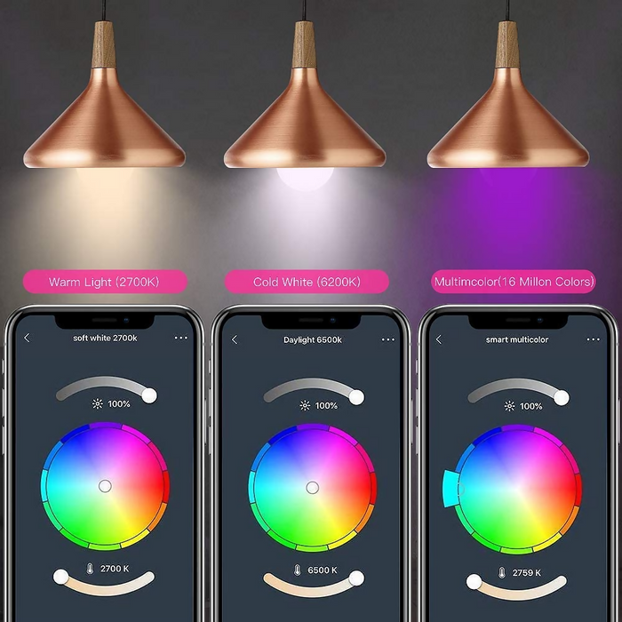 BOMBILLO LED INTELIGENTE WIFI MULTICOLOR ALEXA Y GOOGLE HOME