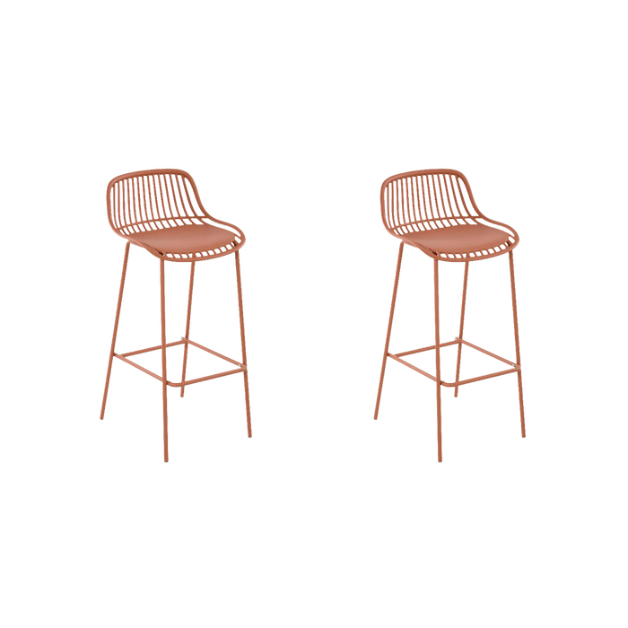 BUTACO PARA BARRA TULUM, COLOR TERRACOTA, DISEÑO MODERNO X2