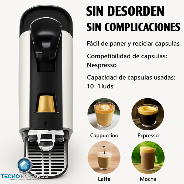 CAFETERA CAFE EXPRESO CAPSULAS CAPUCHINO LATTE 750ML REGALO BLANCO 110V