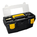 Caja Herramientas 16" Apilable con Tapa Organizadora Cerradura Plástica Negro