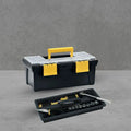 Caja Herramientas 16" con Tapa Organizadora Cerradura Plástica Negro