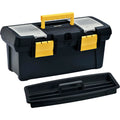 Caja Herramientas 18" con Tapa Organizadora Cerradura Plástica Negro