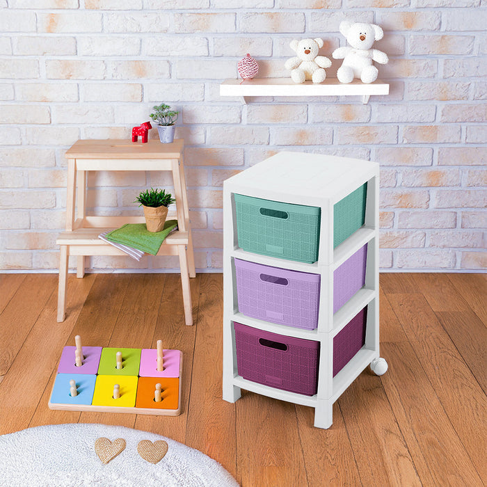 Cajonero Fique 3 Gavetas Glam