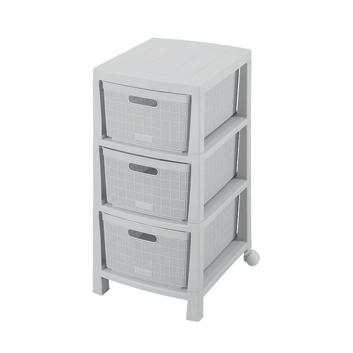 Cajonero Fique 3 Gavetas Gris Hielo