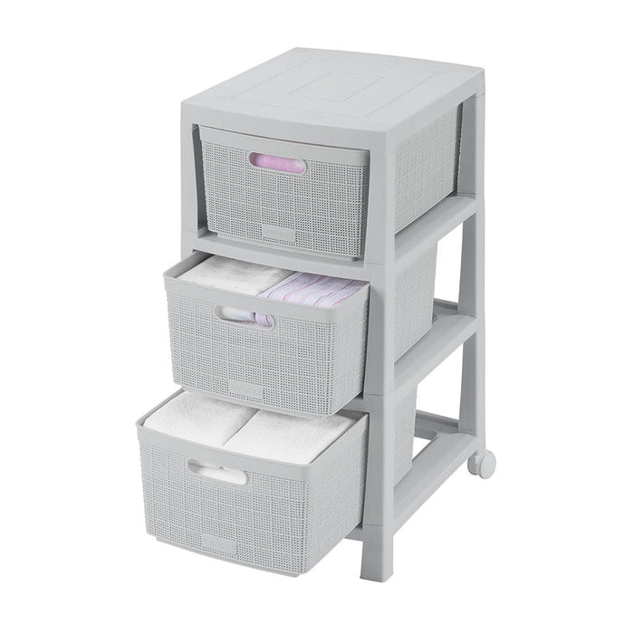 Cajonero Fique 3 Gavetas Gris Hielo