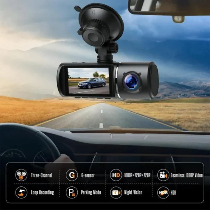 CÁMARA CARRO 3 LENTES FULL HD
