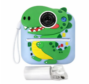 CÁMARA INFANTIL INSTANTÁNEA CON IMPRESORA DINOSAURIO COLOR VERDE