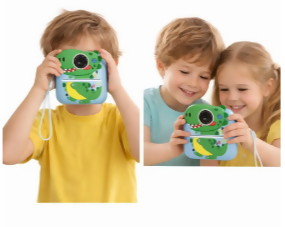 CÁMARA INFANTIL INSTANTÁNEA CON IMPRESORA DINOSAURIO COLOR VERDE