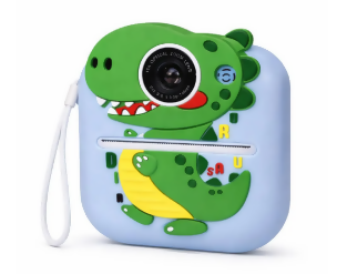 CÁMARA INFANTIL INSTANTÁNEA CON IMPRESORA DINOSAURIO COLOR VERDE