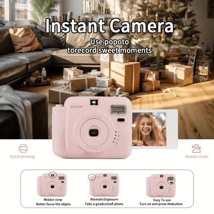 CÁMARA INSTANTÁNEA POPOTO A COLOR INCLUYE FILMS 10