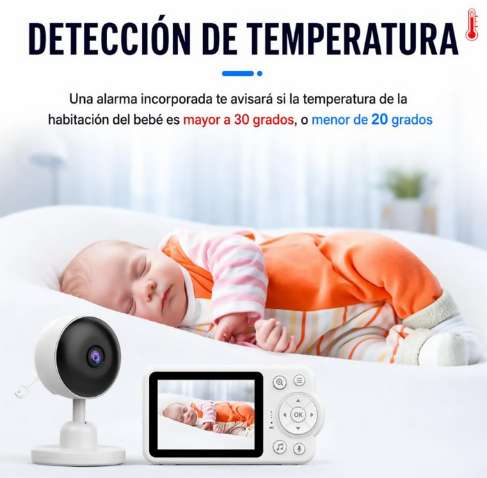 CÁMARA MONITOR BEBÉ CON AUDIO VIDEO PANTALLA 2.8 PULGADAS