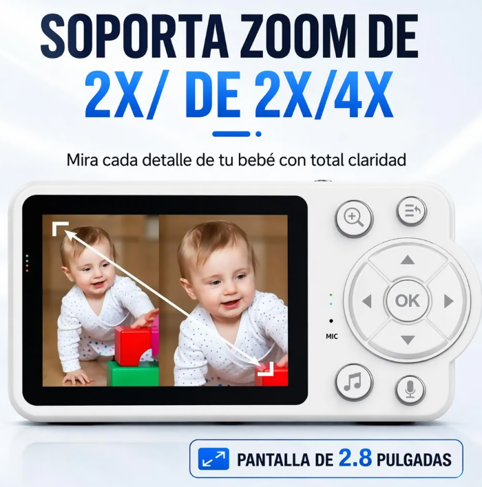 CÁMARA MONITOR BEBÉ CON AUDIO VIDEO PANTALLA 2.8 PULGADAS