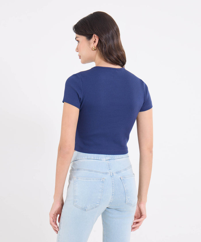 CAMISETA CROP TOP MANGA CORTA 40092694