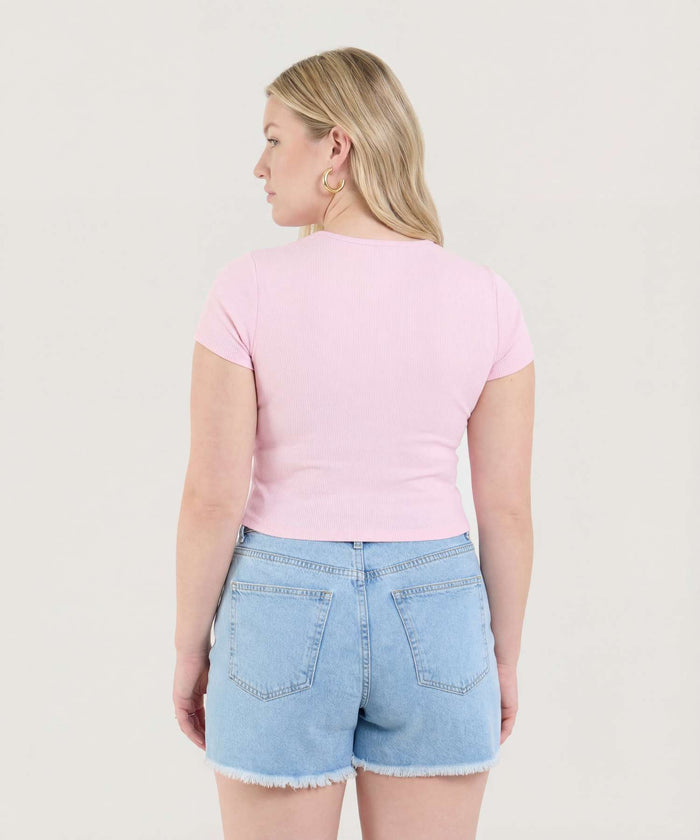 CAMISETA CROP TOP MANGA CORTA 40092695