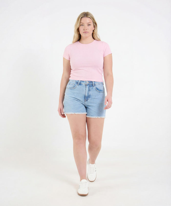 CAMISETA CROP TOP MANGA CORTA 40092695