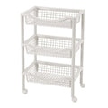 Canasta Móvil Rectangular de 3 Niveles Blanca