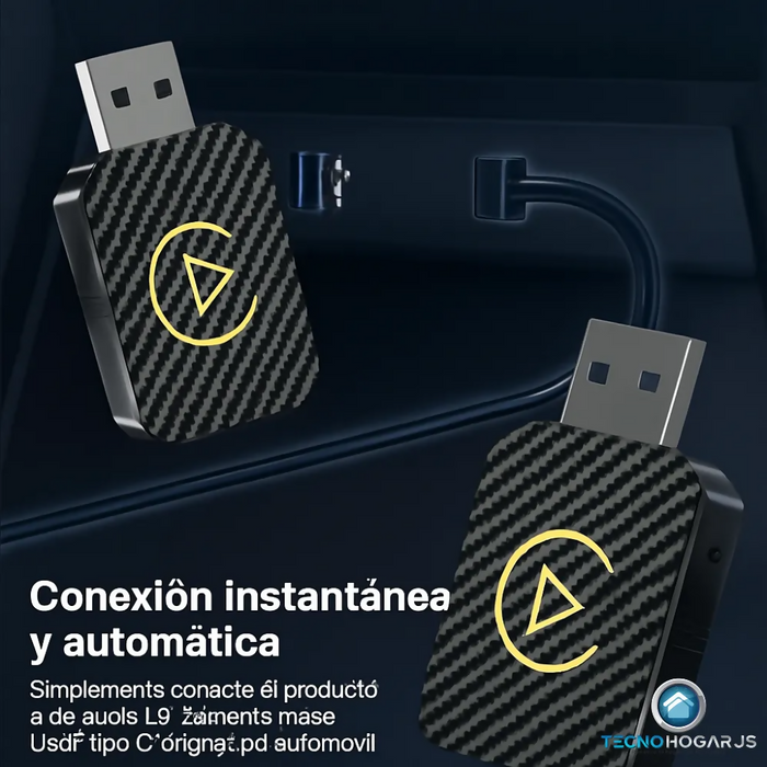 CAR PLAY ANDROID AUTO INALÁMBRICO ADAPTADOR USB TECNOHOGARJS