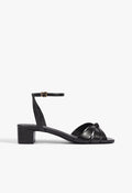 Carmen Mid Leather Sandal 5 Black Leather - Schutz Shoes