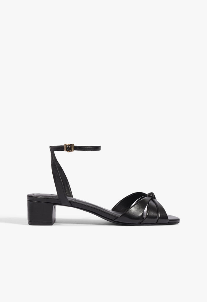 Carmen Mid Leather Sandal 5 Black Leather - Schutz Shoes