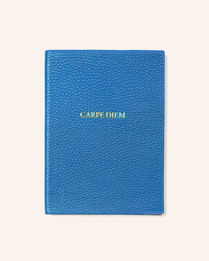 Carpe Diem Embossed Black Leather Journal