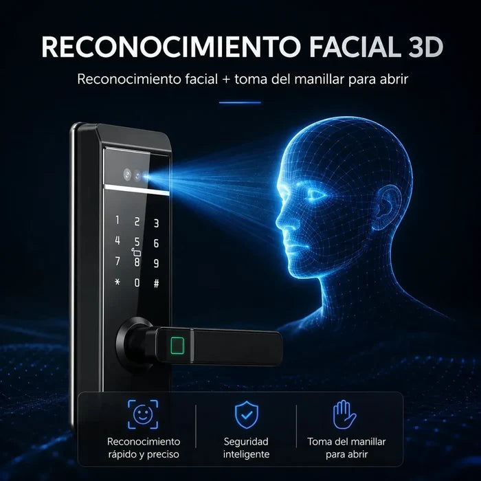 CERRADURA WIFI INTELIGENTE FACIAL HUELLA CHIP DIGITAL LLAVE