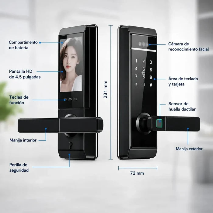 CERRADURA WIFI INTELIGENTE FACIAL HUELLA CHIP DIGITAL LLAVE