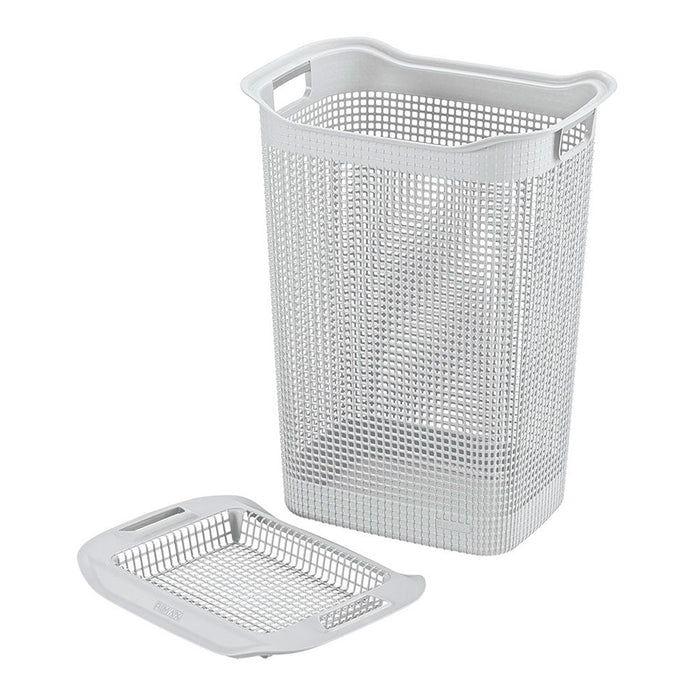Cesta Para Ropa Linum Con Tejido Premium Gris Hielo