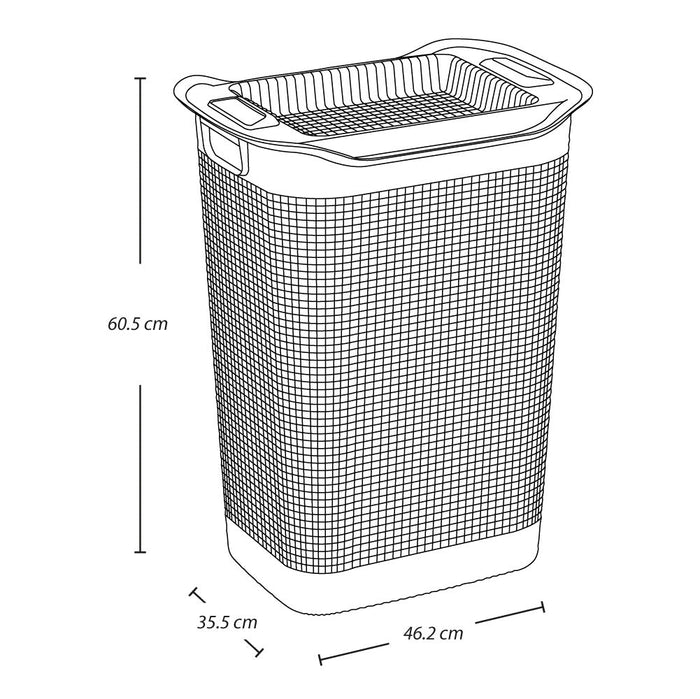 Cesta Para Ropa Linum Con Tejido Premium Gris Hielo
