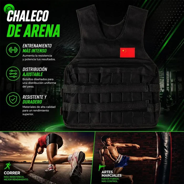 CHALECO PESAS ENTRENAMIENTO 20 KG 40 LBS ENTRENAMIENTO GYM AJUSTABLE ALTA RESISTENCIA