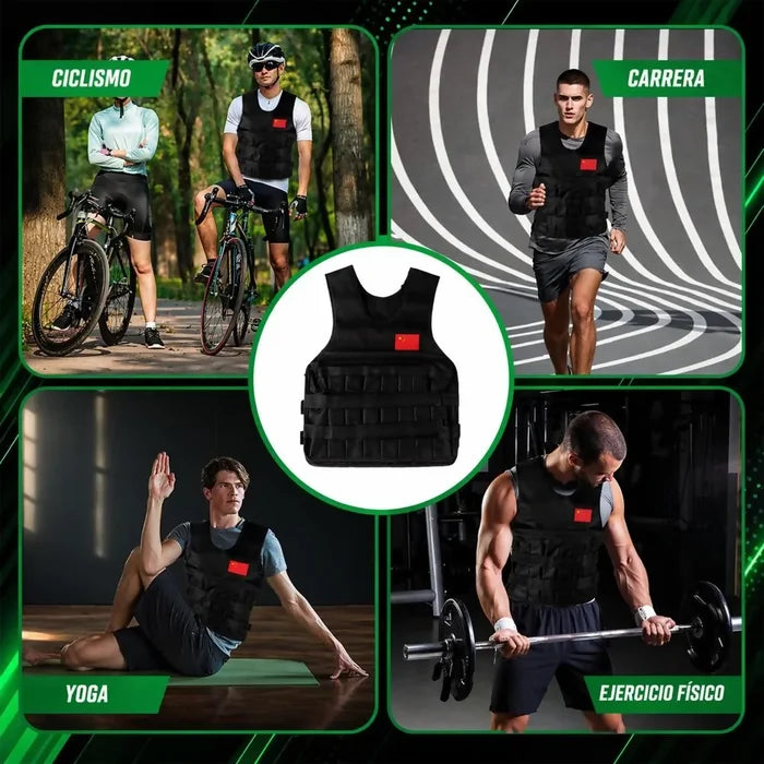 CHALECO PESAS ENTRENAMIENTO 20 KG 40 LBS ENTRENAMIENTO GYM AJUSTABLE ALTA RESISTENCIA