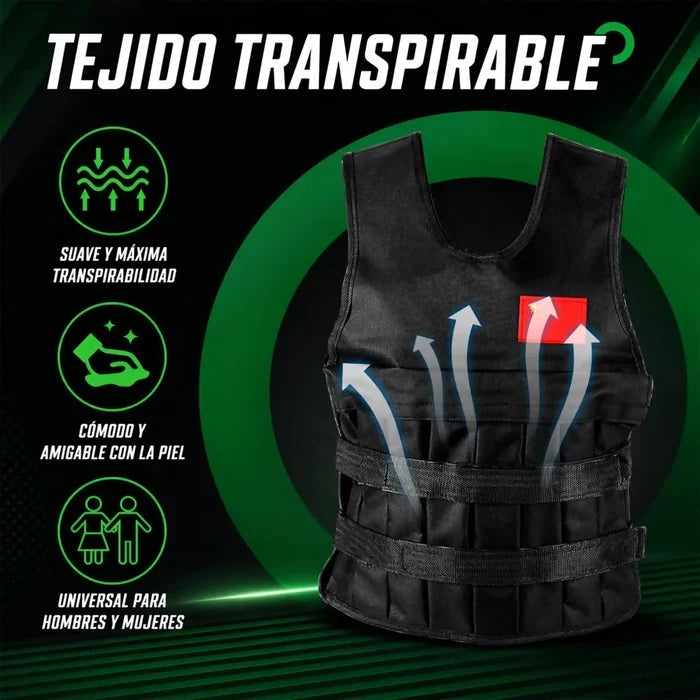CHALECO PESAS ENTRENAMIENTO 20 KG 40 LBS ENTRENAMIENTO GYM AJUSTABLE ALTA RESISTENCIA