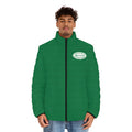 Christmas In The Park Red Puffer Jacket — Men’s Holiday Quilted Coat