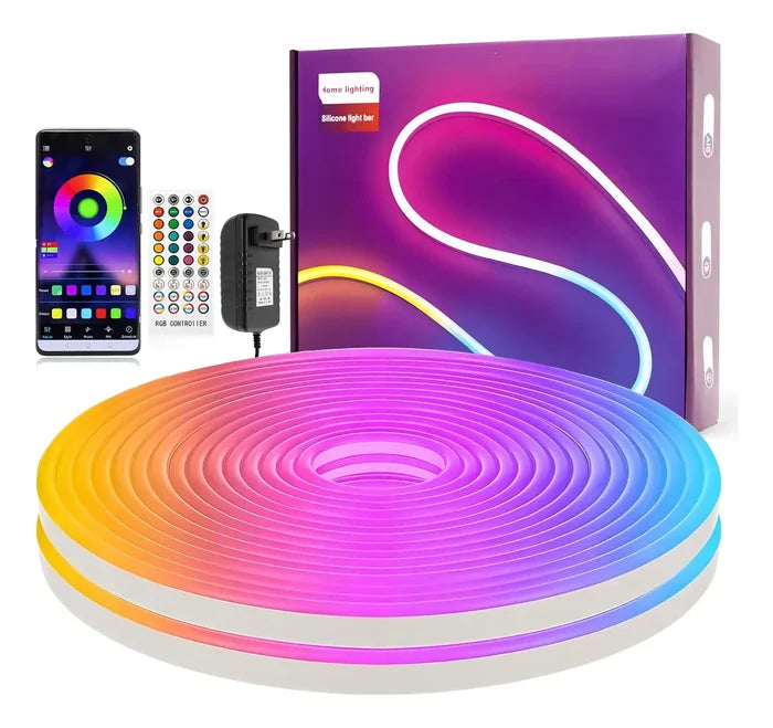 CINTA LUZ NEÓN RGB LED MANGUERA 5 METROS MICRÓFONO RÍTMICA