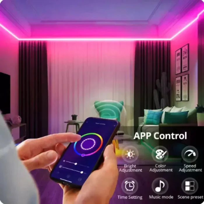 CINTA LUZ NEÓN RGB LED MANGUERA 5 METROS MICRÓFONO RÍTMICA