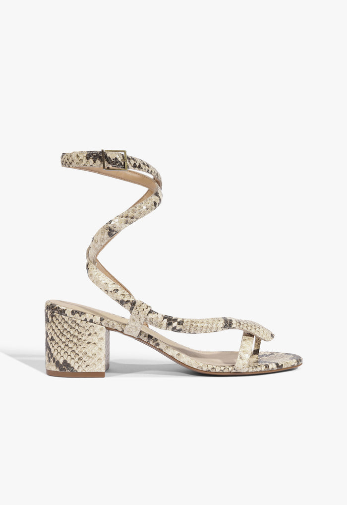 Cleo Snake Print Leather Sandal 5 Animal Print Leather - Schutz Shoes